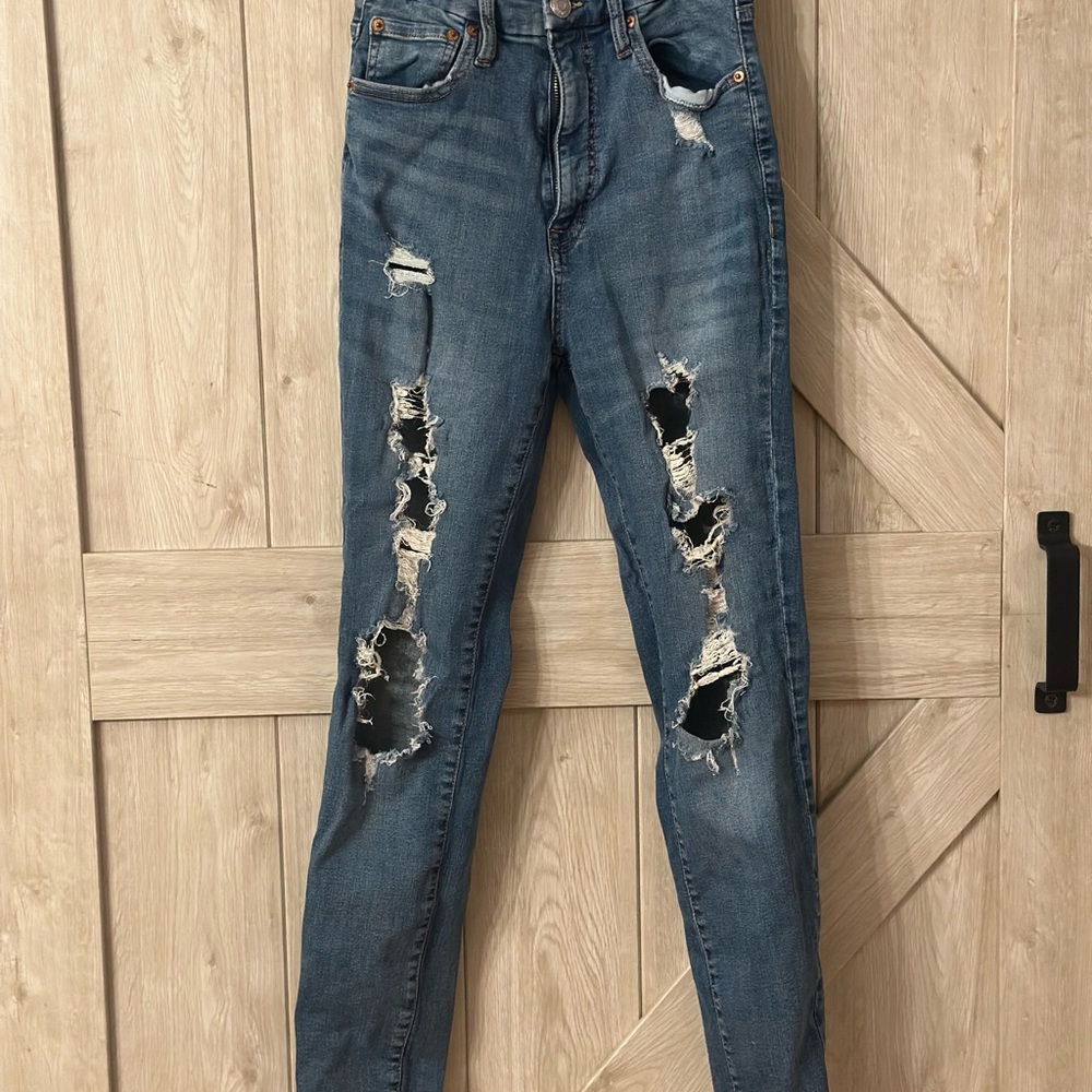 Aeropostale Ripped Blue Skinny Jeans